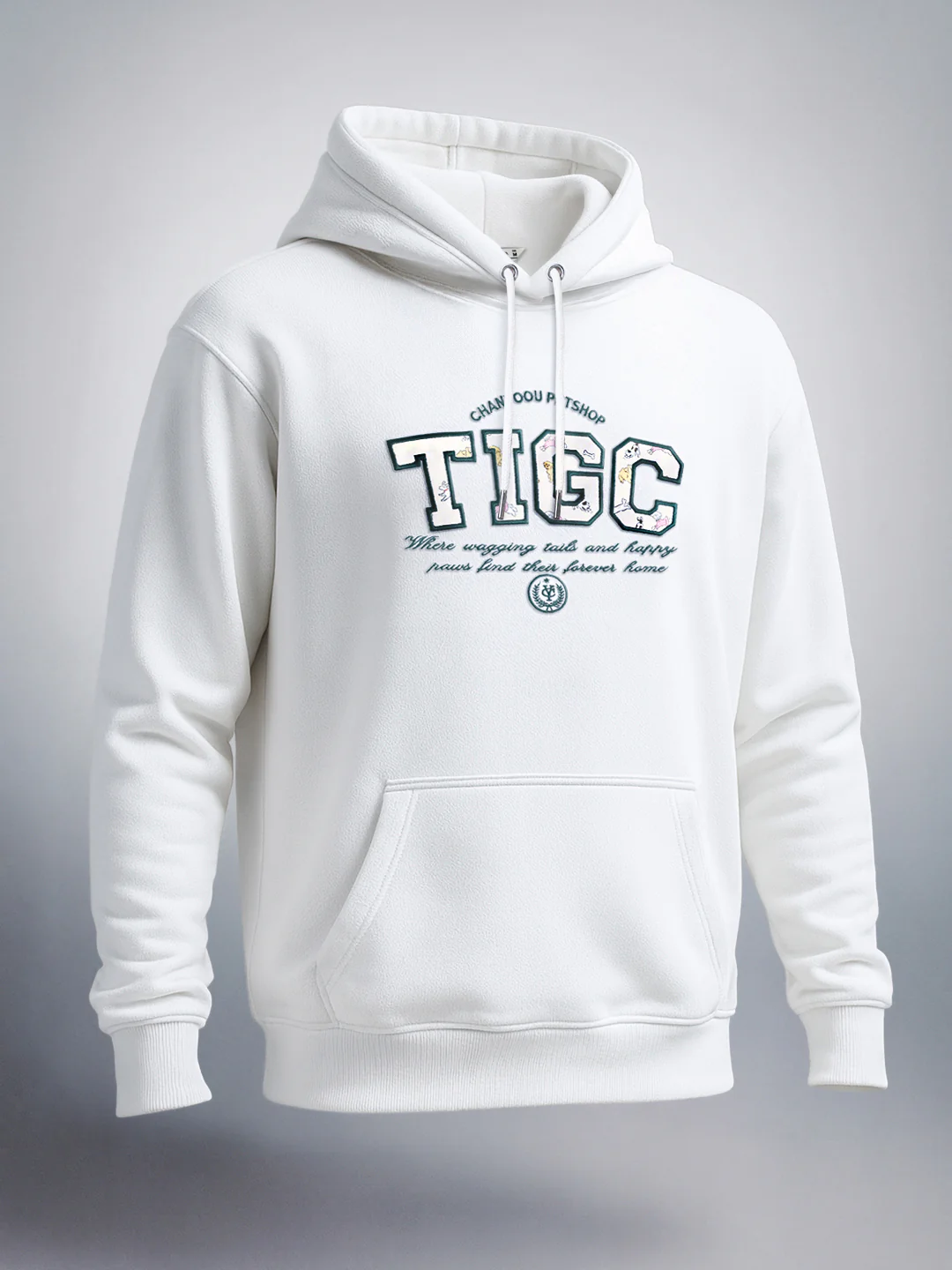 Men's White Relaxed Fit Varsity Casual Sweatshirt - Image 3