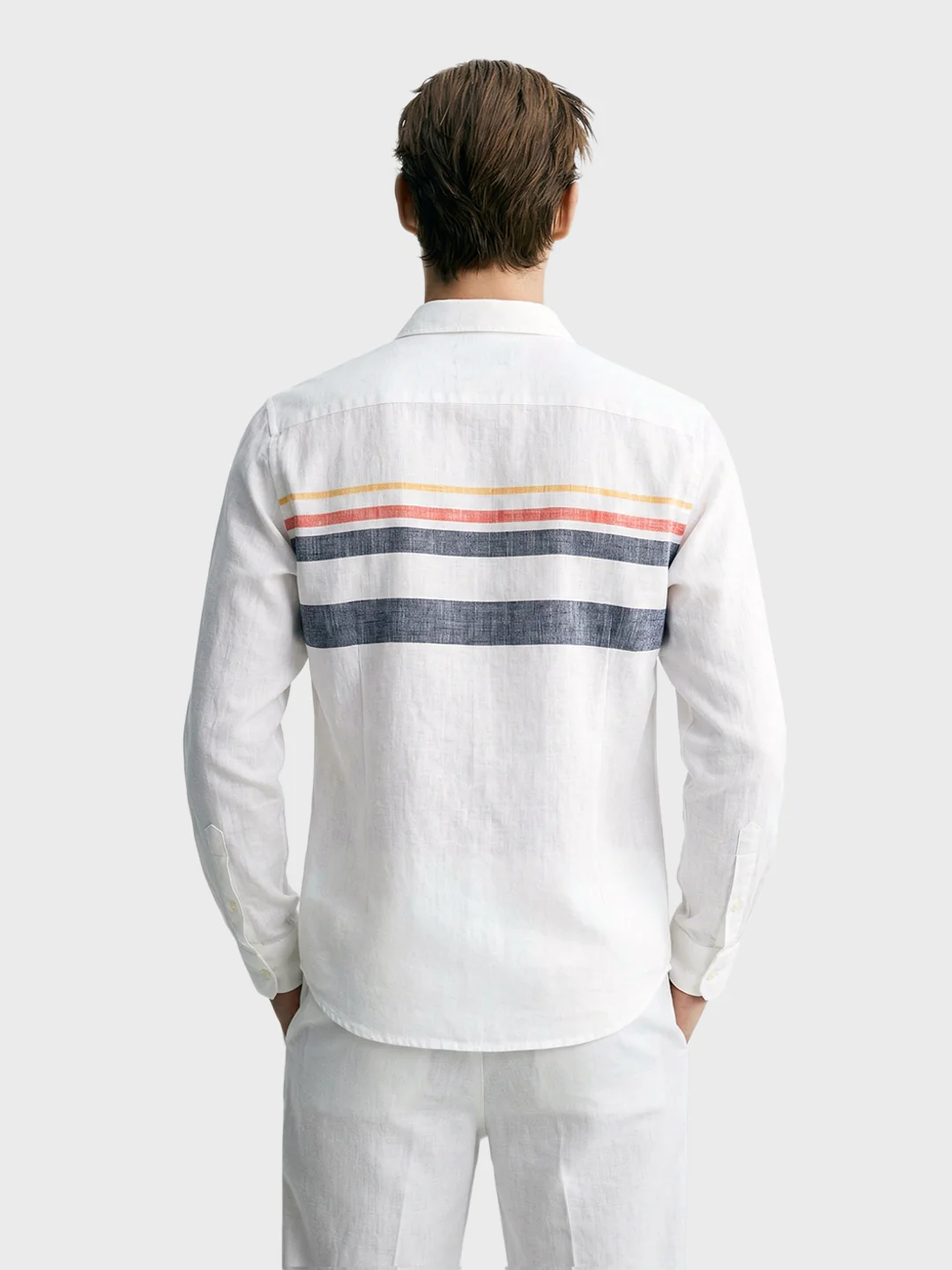 Men's White Slim Fit Checked Casual Shirt - Image 5
