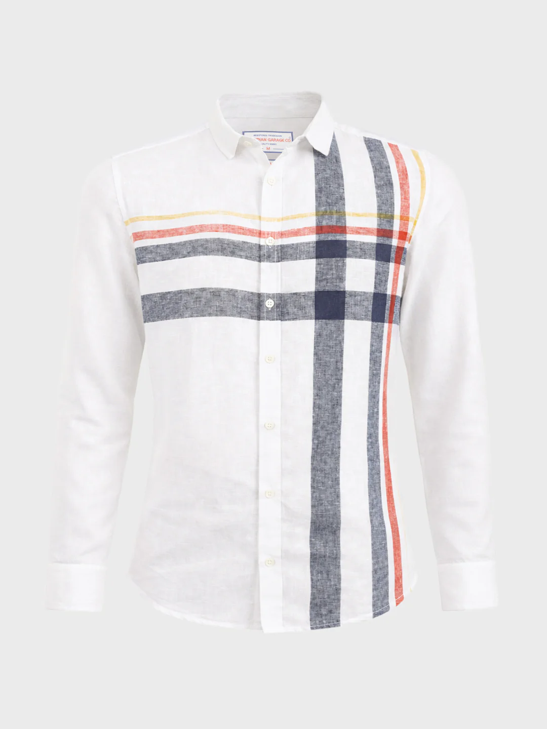 Men's White Slim Fit Checked Casual Shirt - Image 6