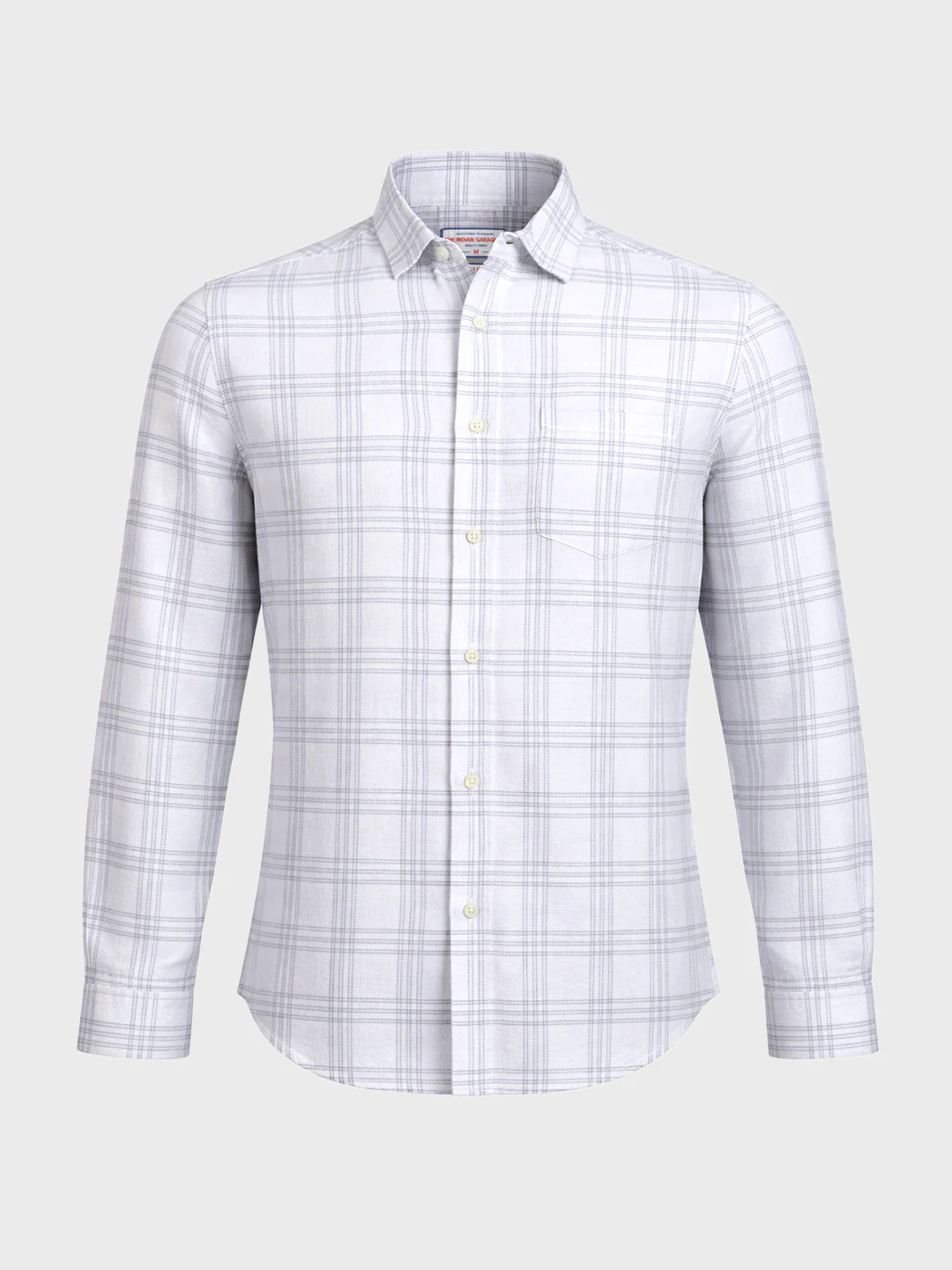 Men's White Slim Fit Checked Casual Shirt - Image 6