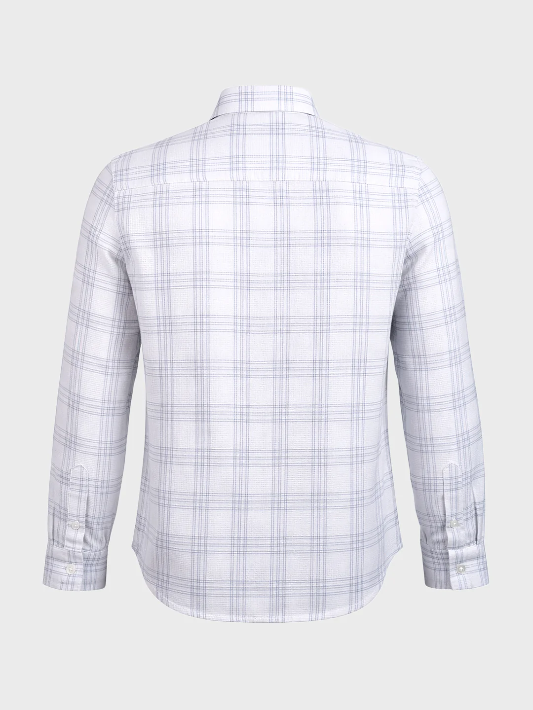 Men's White Slim Fit Checked Casual Shirt - Image 7