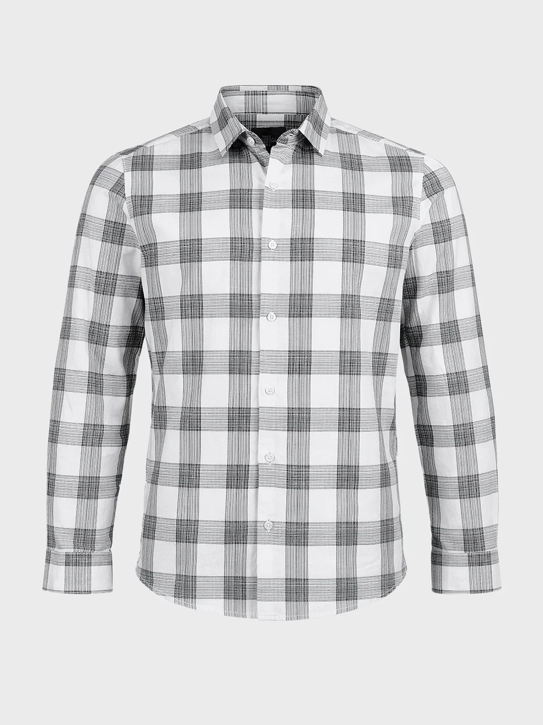Men's White Slim Fit Checked Casual Shirt - Image 6