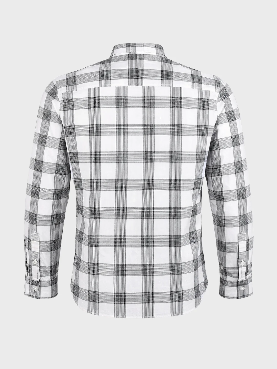 Men's White Slim Fit Checked Casual Shirt - Image 7