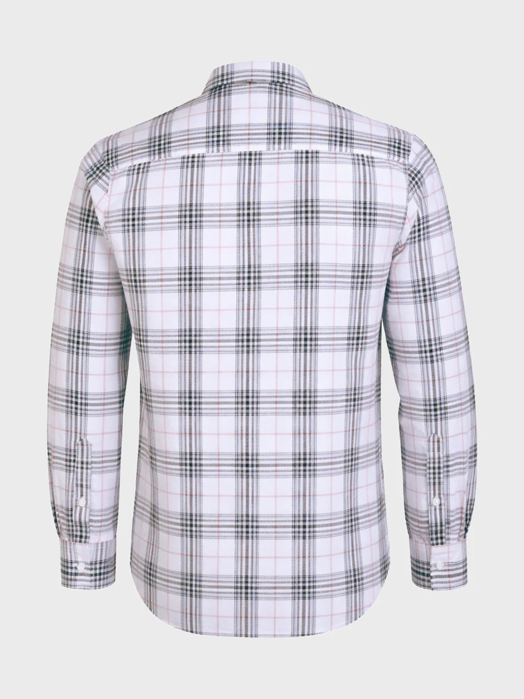 Men's White Slim Fit Checked Casual Shirt - Image 6