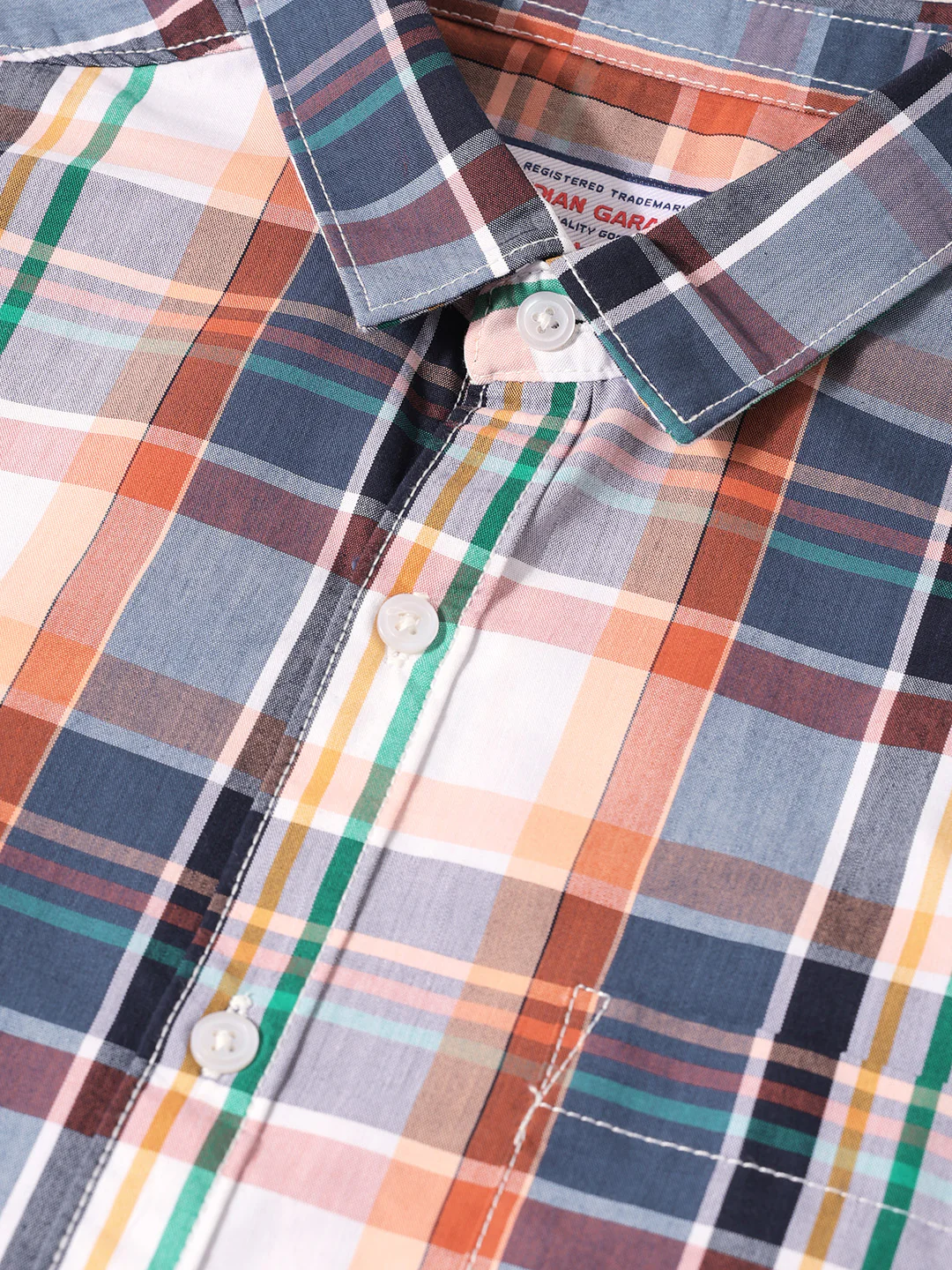 Men's White Slim Fit Checked Casual Shirt - Image 3
