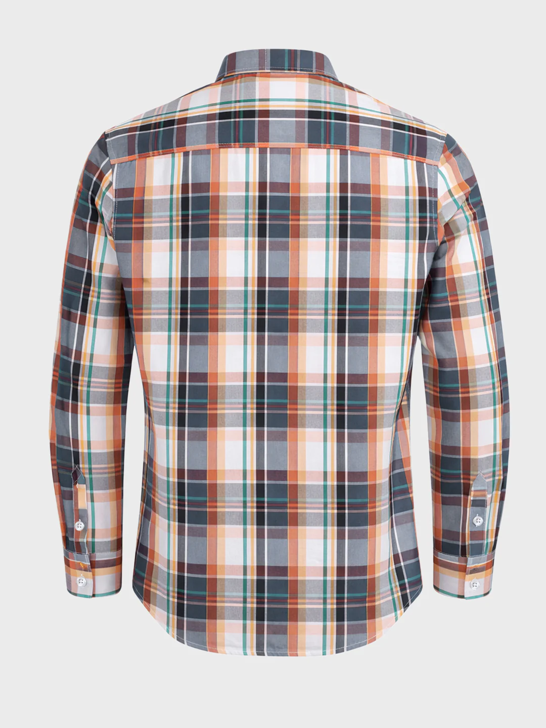Men's White Slim Fit Checked Casual Shirt - Image 5