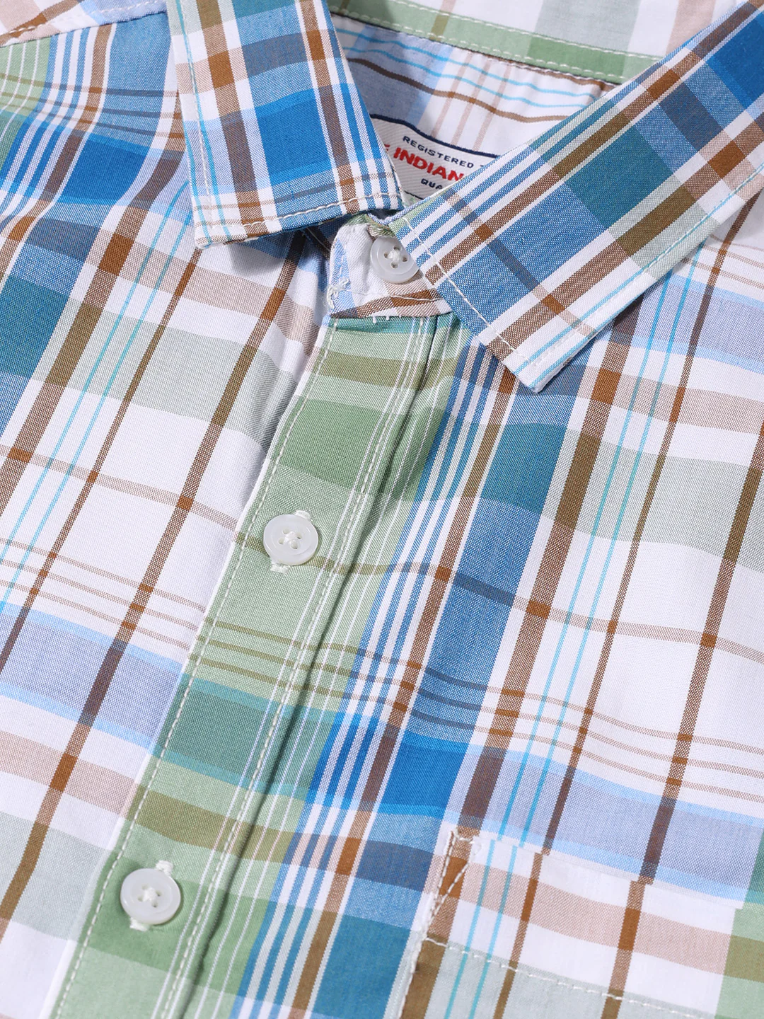 Men's White Slim Fit Checked Casual Shirt - Image 3