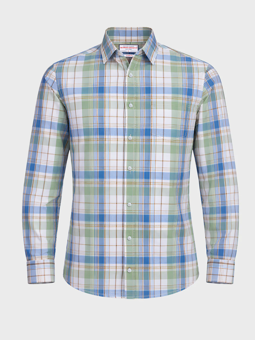 Men's White Slim Fit Checked Casual Shirt - Image 4