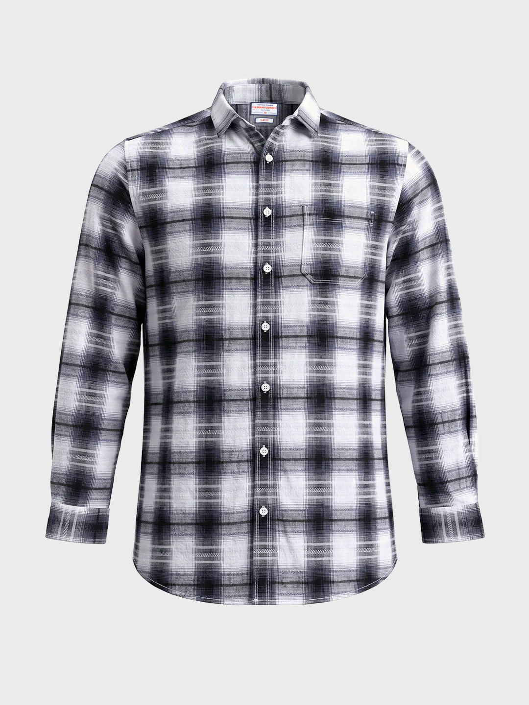 Men's White Slim Fit Checkered Casual Shirt - Image 6