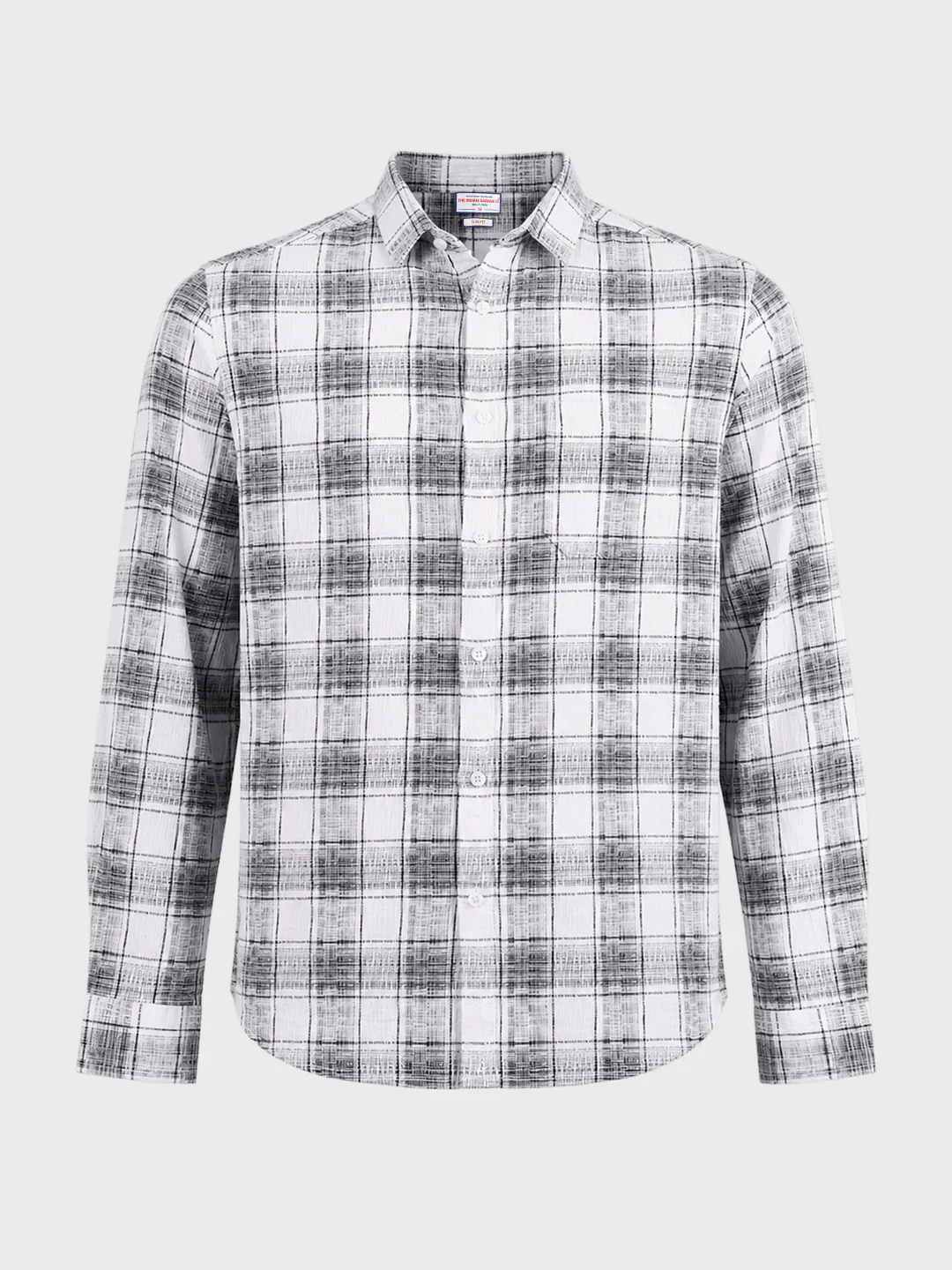 Men's White Slim Fit Checkered Casual Shirt - Image 6