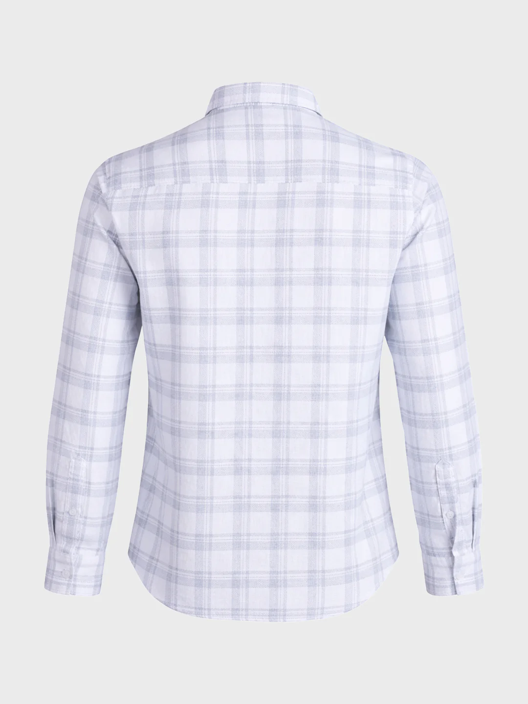 Men's White Slim Fit Checkered Casual Shirt - Image 7