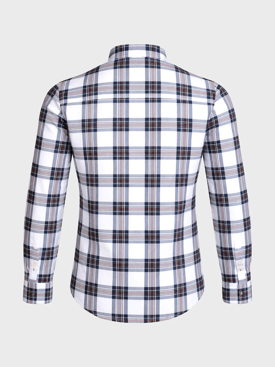 Men's White Slim Fit Checkered Casual Shirts - Image 7