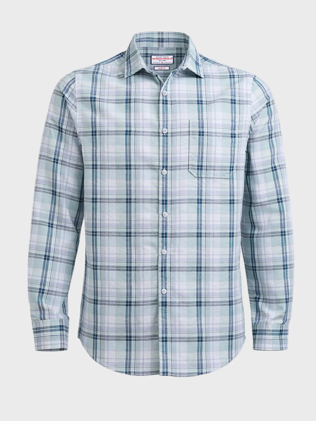 Men's White Slim Fit Checkered Casual Shirts - Image 4