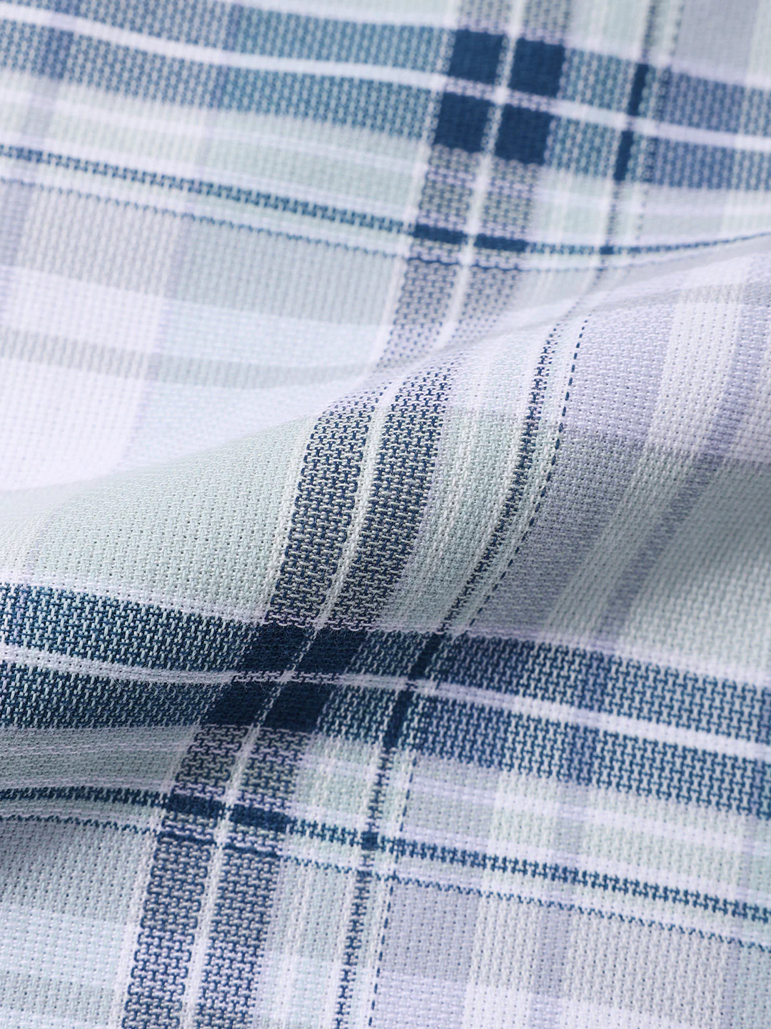 Men's White Slim Fit Checkered Casual Shirts - Image 6