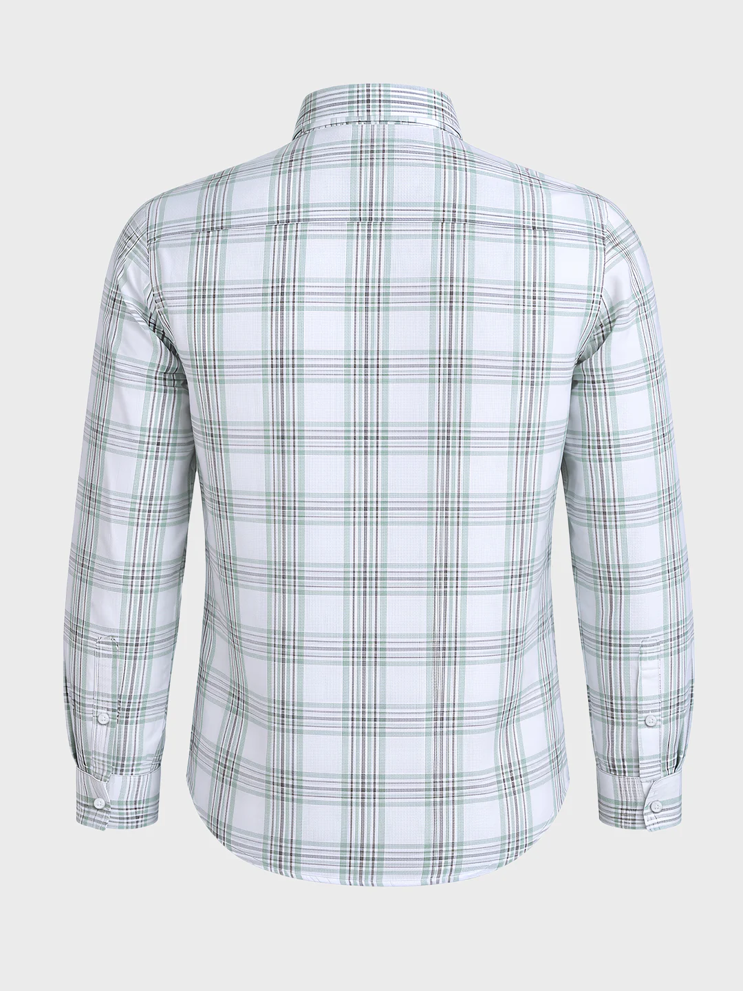 Men's White Slim Fit Checkered Casual Shirts - Image 5