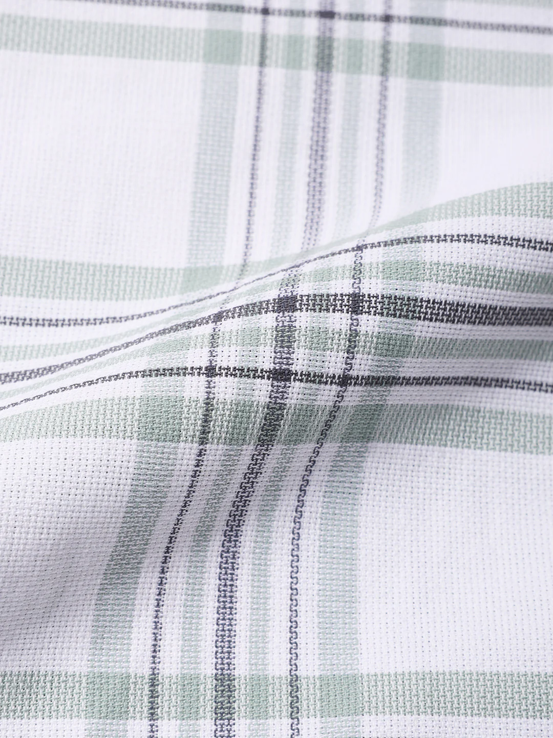 Men's White Slim Fit Checkered Casual Shirts - Image 6