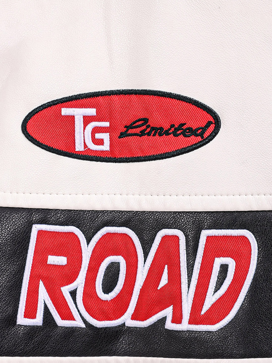 Men's White Slim Fit Embroided Casual Biker Jacket - Image 5