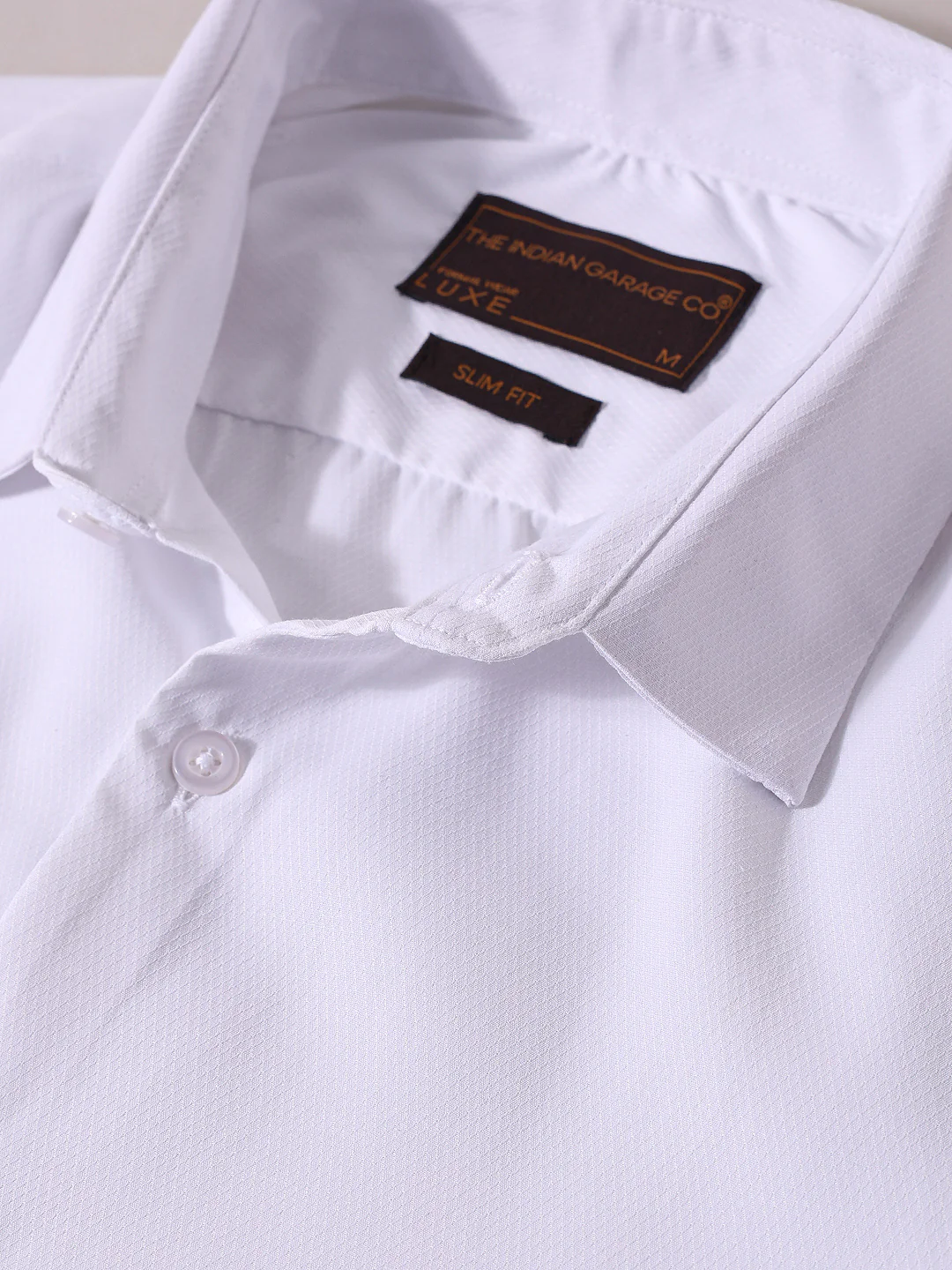 Men's White Slim Fit Geometric Print Formal Shirt - Image 3