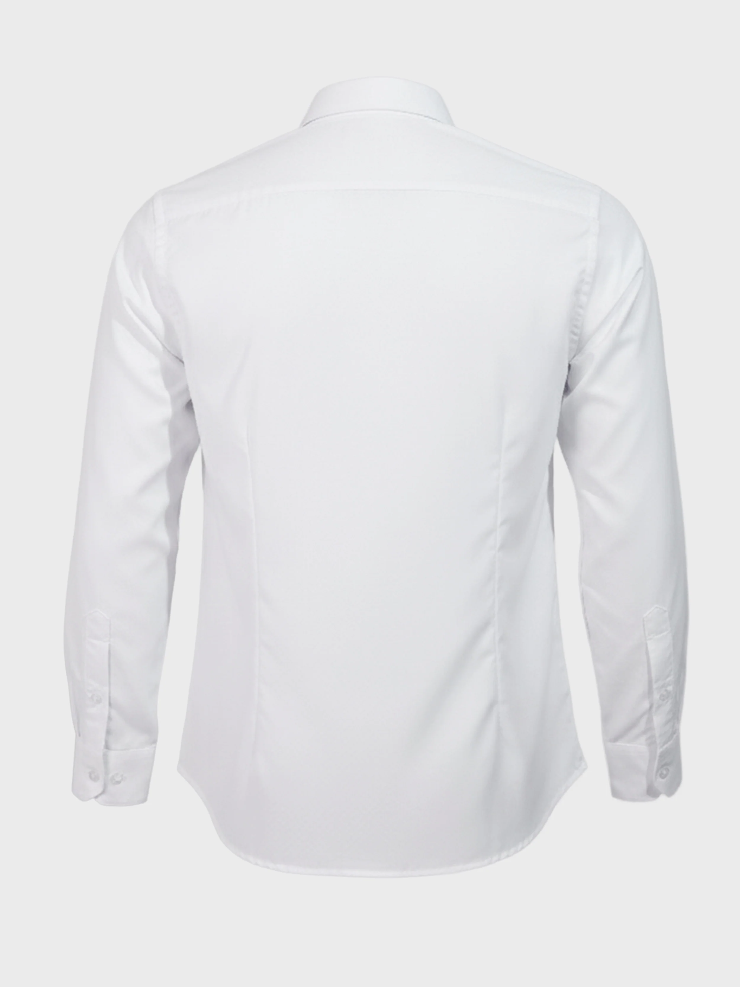 Men's White Slim Fit Geometric Print Formal Shirt - Image 4