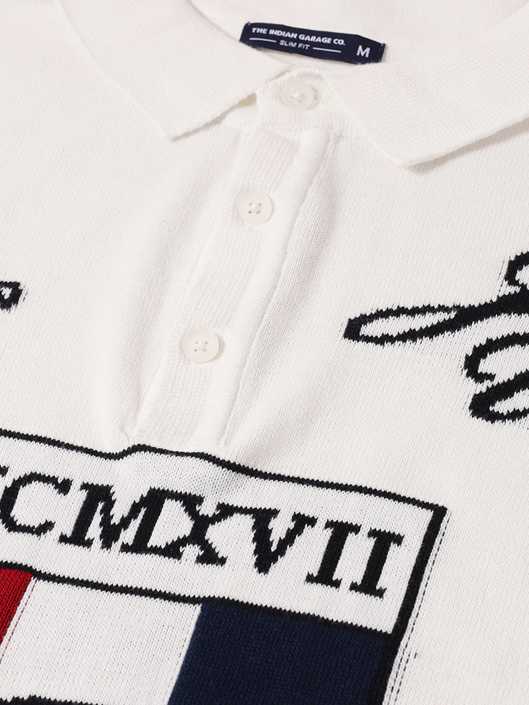 Men's White Slim Fit Graphic Printed Casual T-Shirt - Image 3