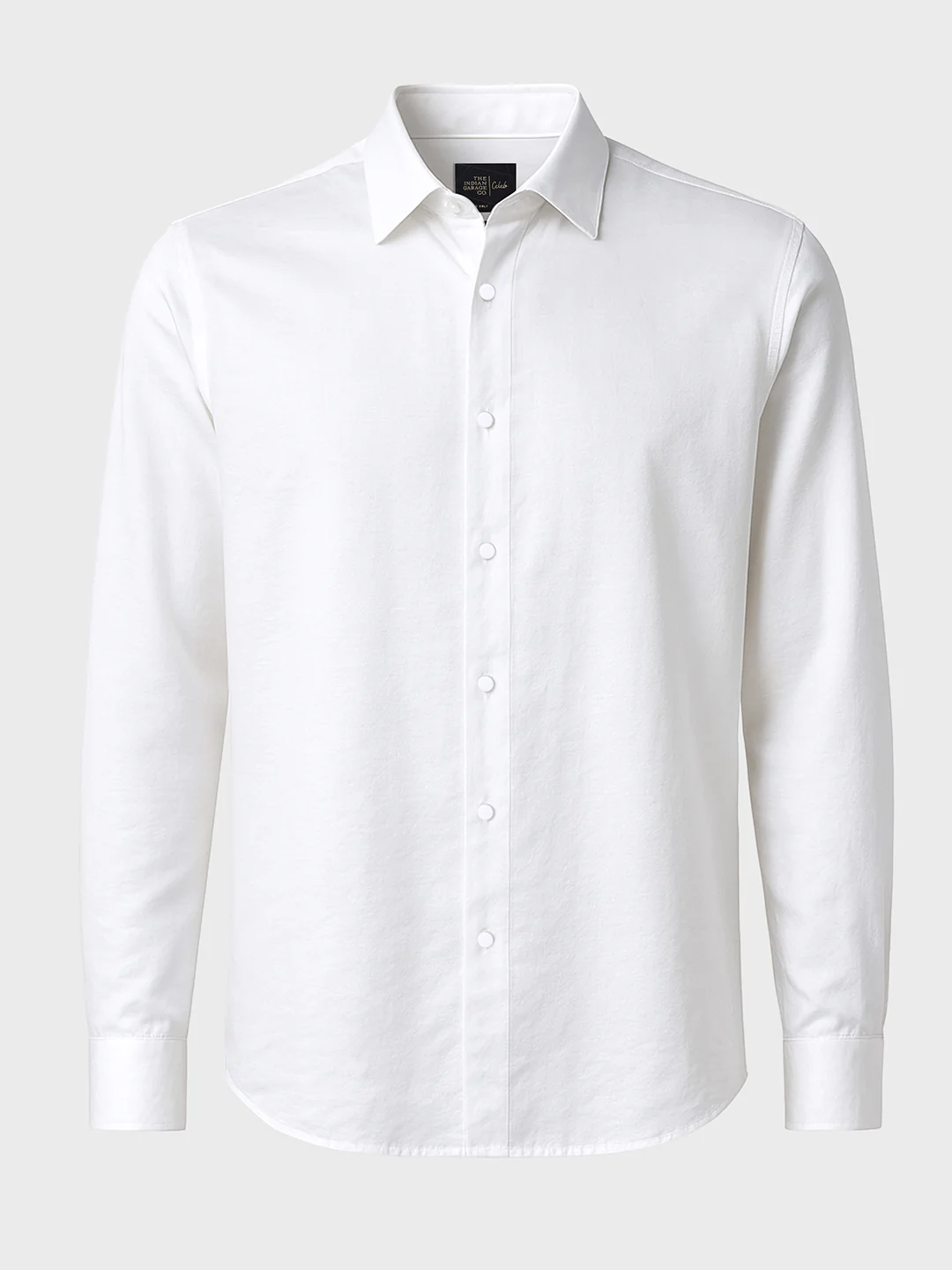 Men's White Slim Fit Party Wear Solid Shirt - Image 3