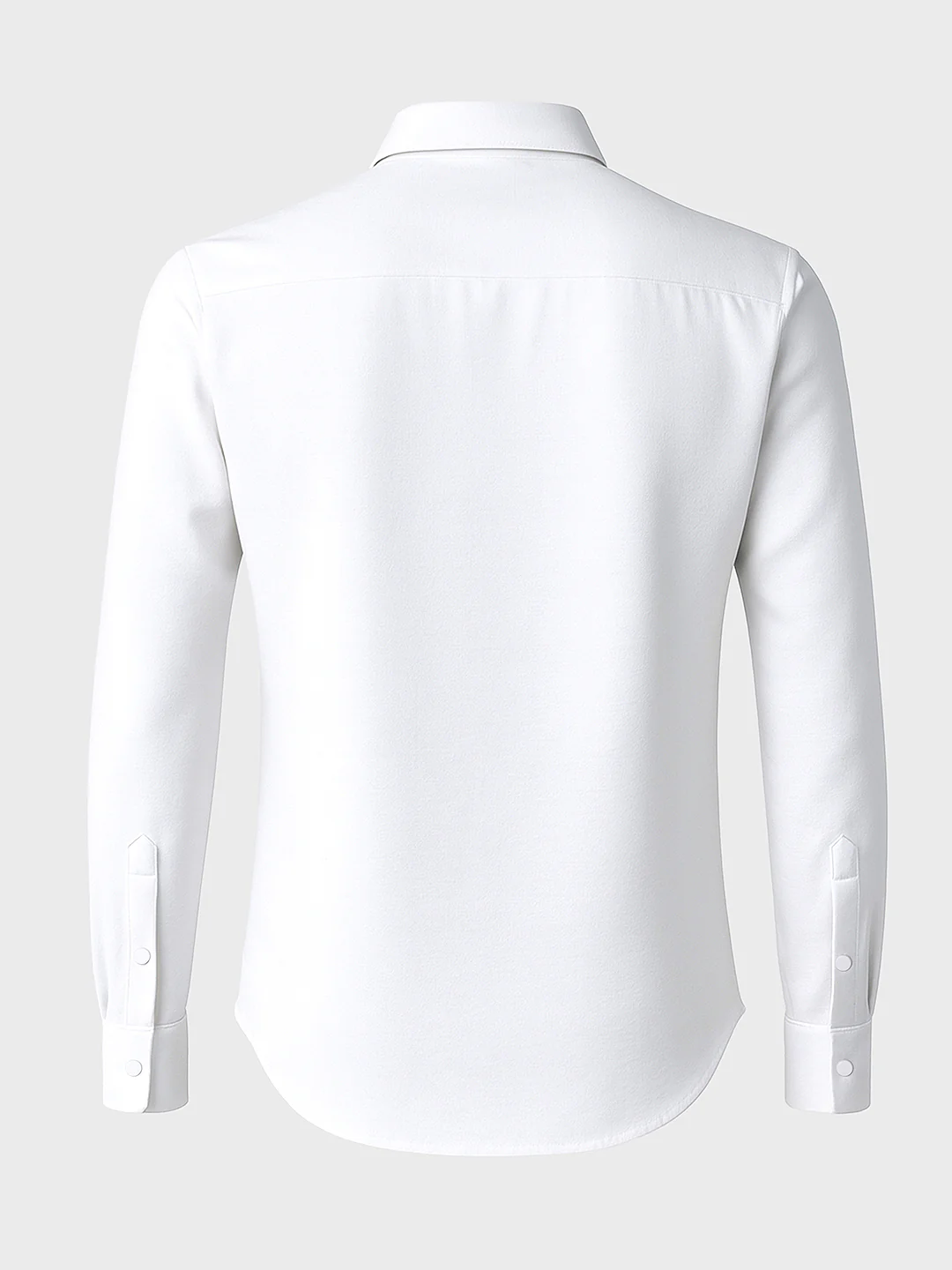 Men's White Slim Fit Party Wear Solid Shirt - Image 4