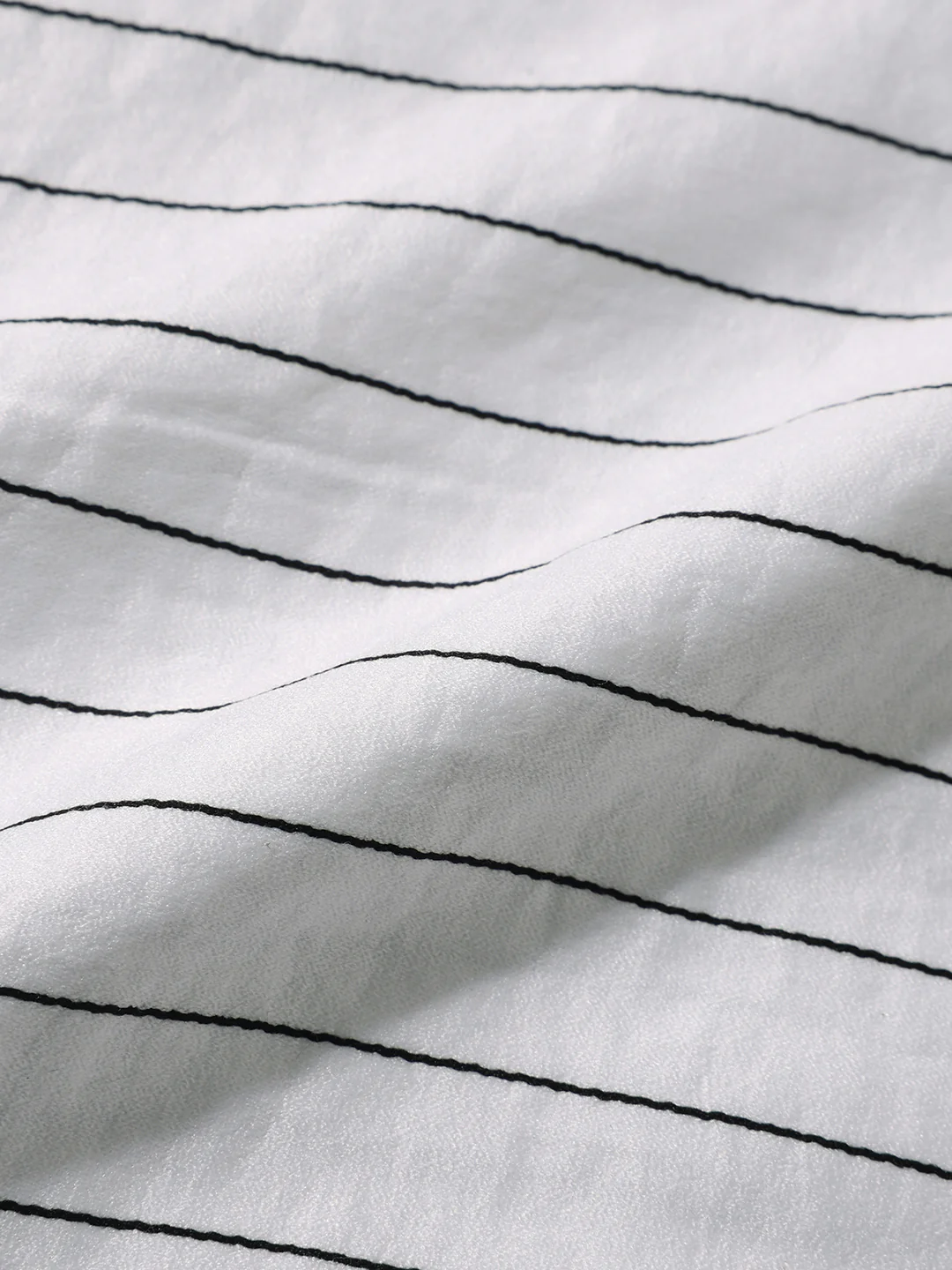 Men's White Slim Fit Party Wear Striped Shirt - Image 6