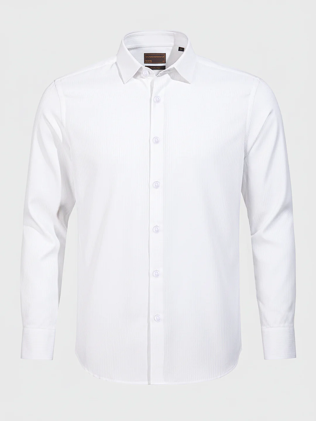 Men's White Slim Fit Pin Stripes Formal Shirt - Image 3