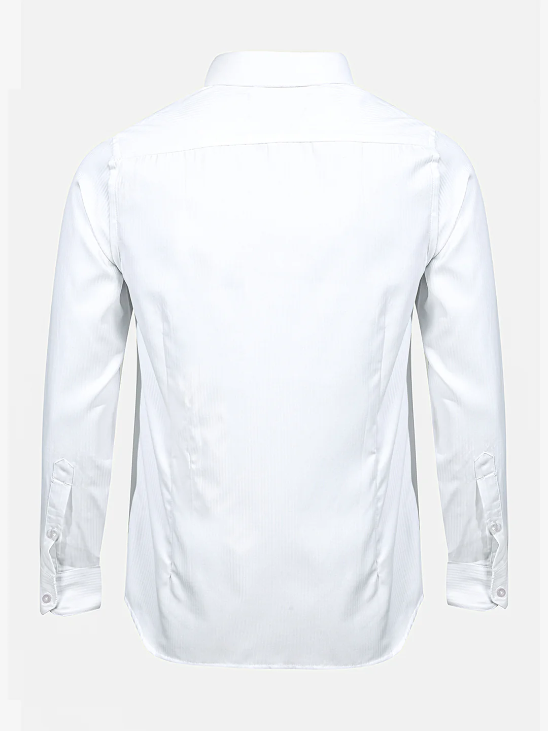 Men's White Slim Fit Pin Stripes Formal Shirt - Image 4