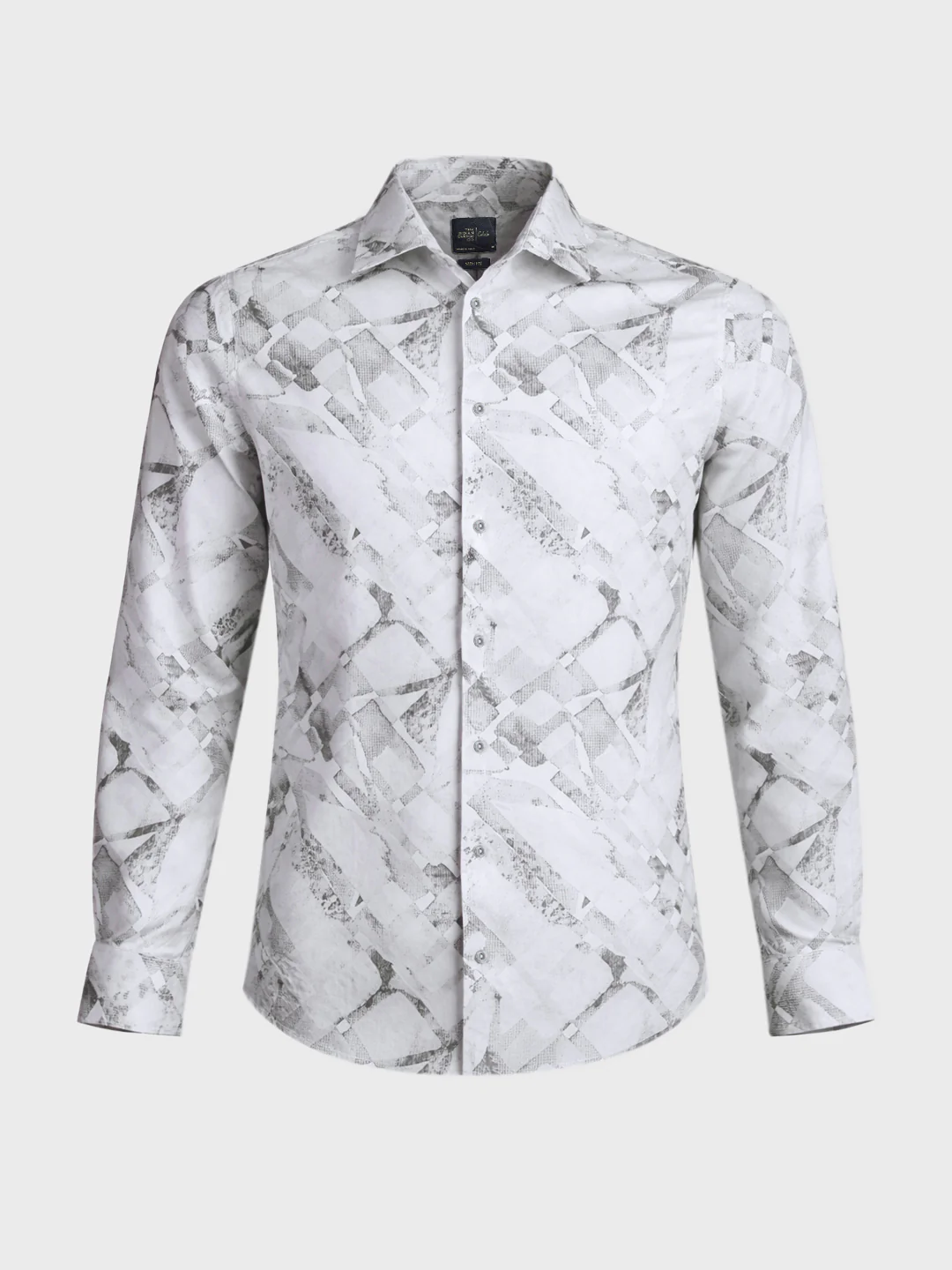 Men's White Slim Fit Printed Casual Shirt - Image 6
