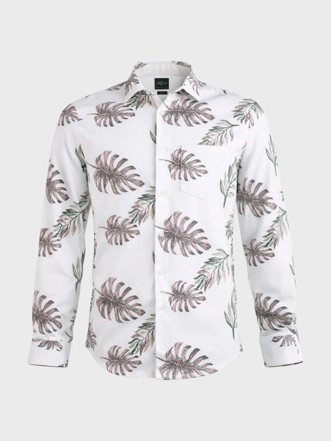 Men's White Slim Fit Printed Casual Shirt - Image 6