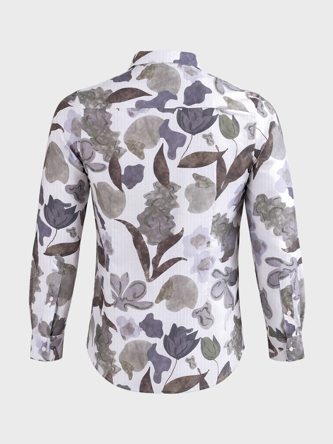 Men's White Slim Fit Printed Casual Shirt - Image 6