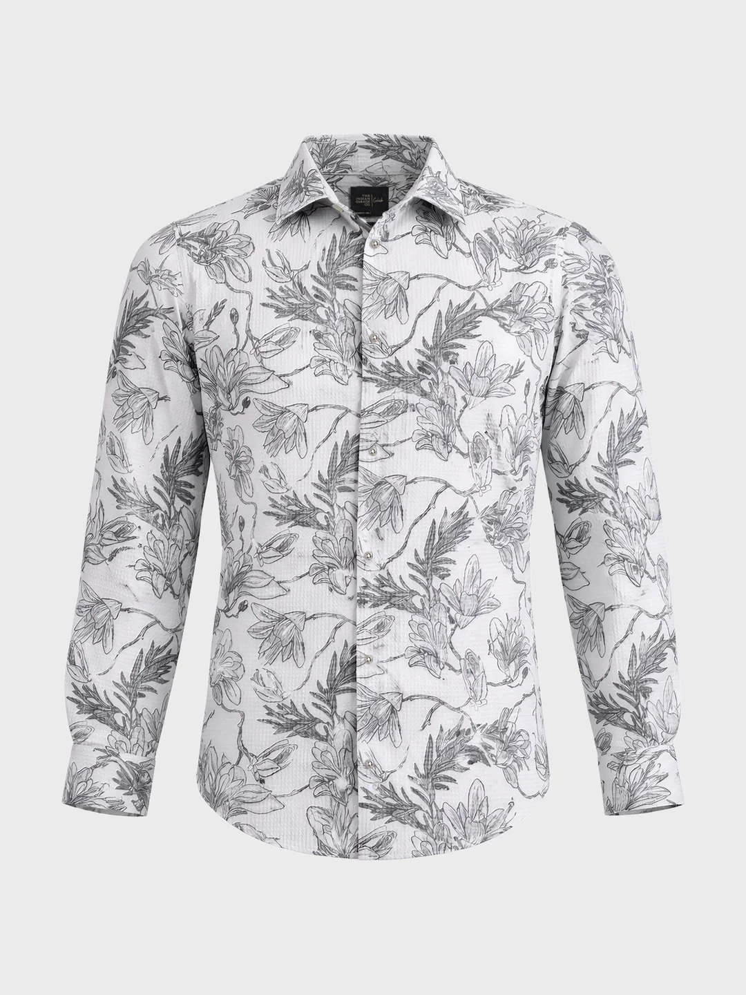 Men's White Slim Fit Printed Casual Shirt - Image 5