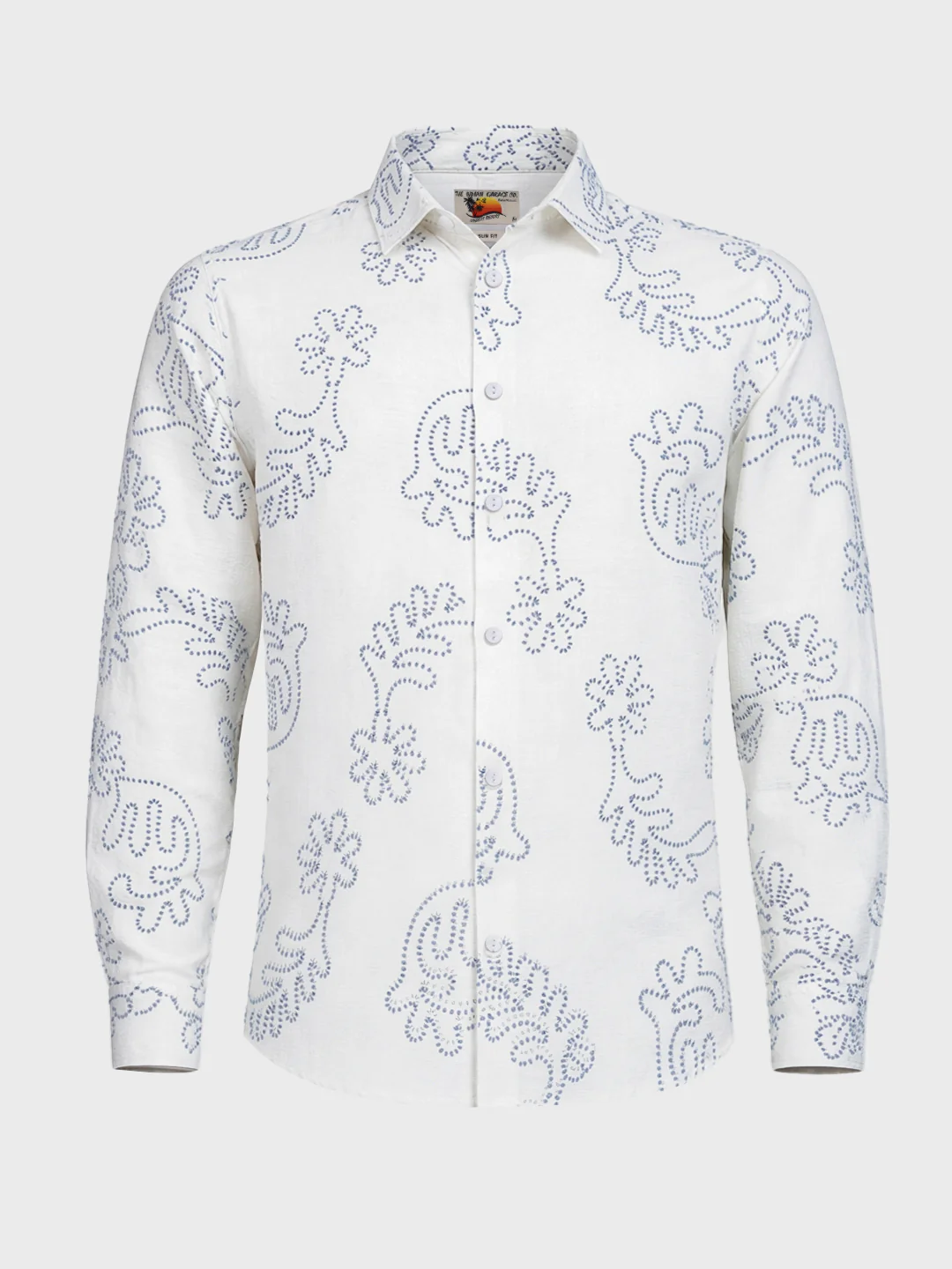 Men's White Slim Fit Printed Casual Shirt - Image 4