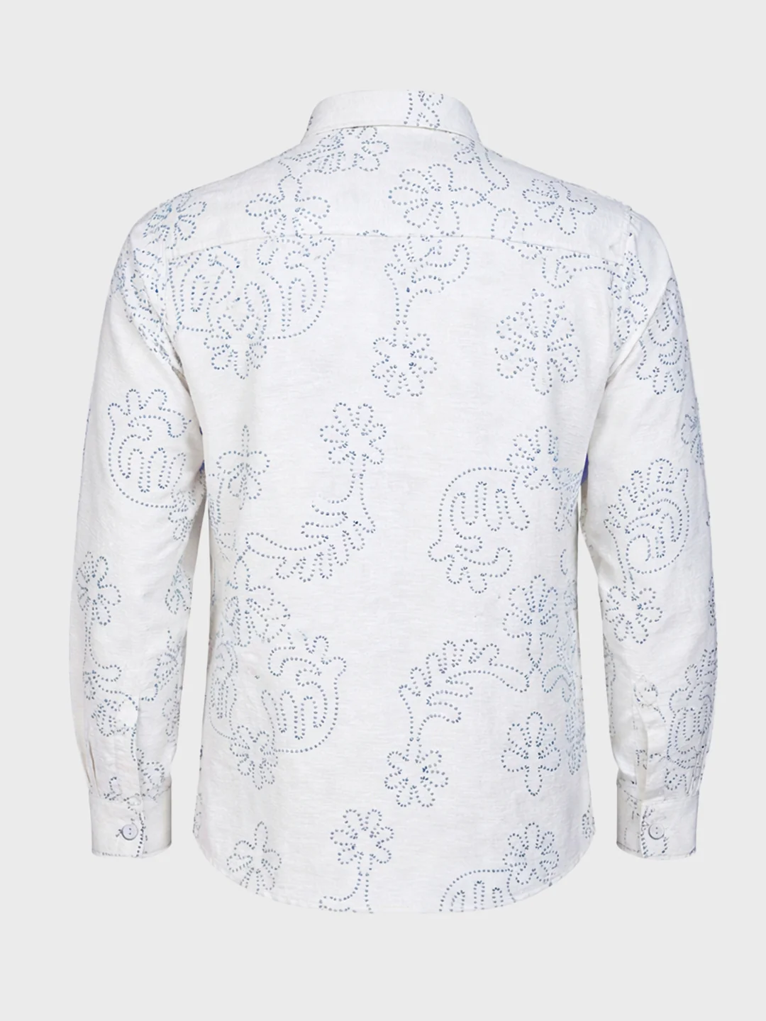 Men's White Slim Fit Printed Casual Shirt - Image 5