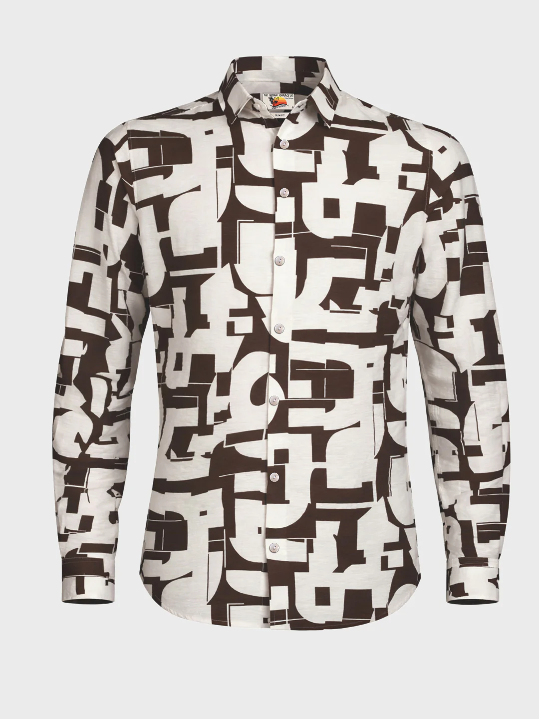 Men's White Slim Fit Printed Casual Shirt - Image 4