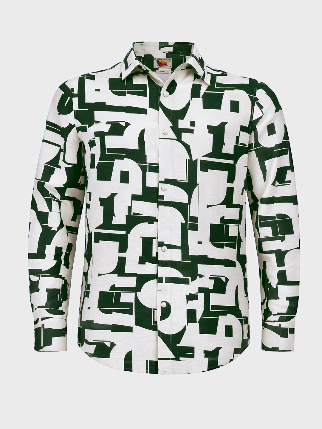 Men's White Slim Fit Printed Casual Shirt - Image 4