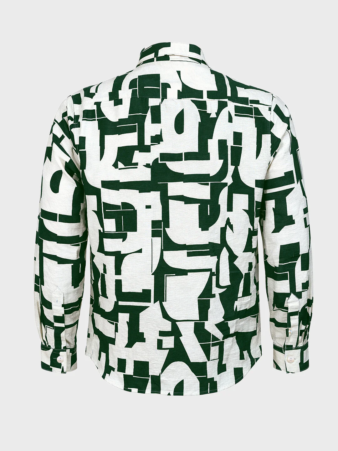Men's White Slim Fit Printed Casual Shirt - Image 5