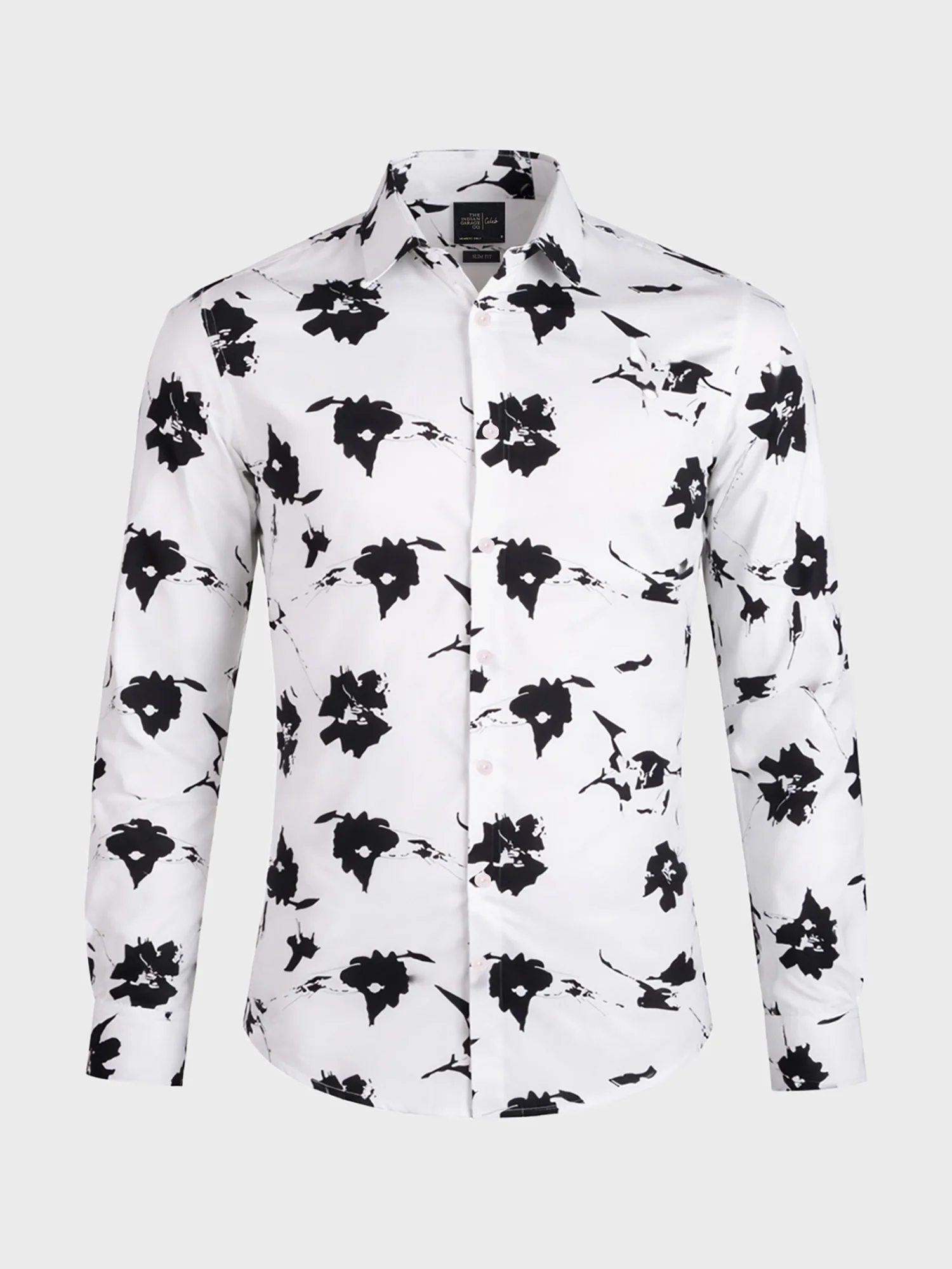 Men's White Slim Fit Printed Party Wear Shirt - Image 5
