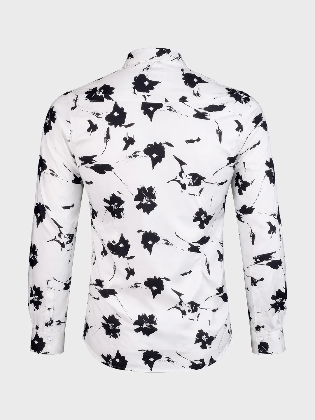 Men's White Slim Fit Printed Party Wear Shirt - Image 6