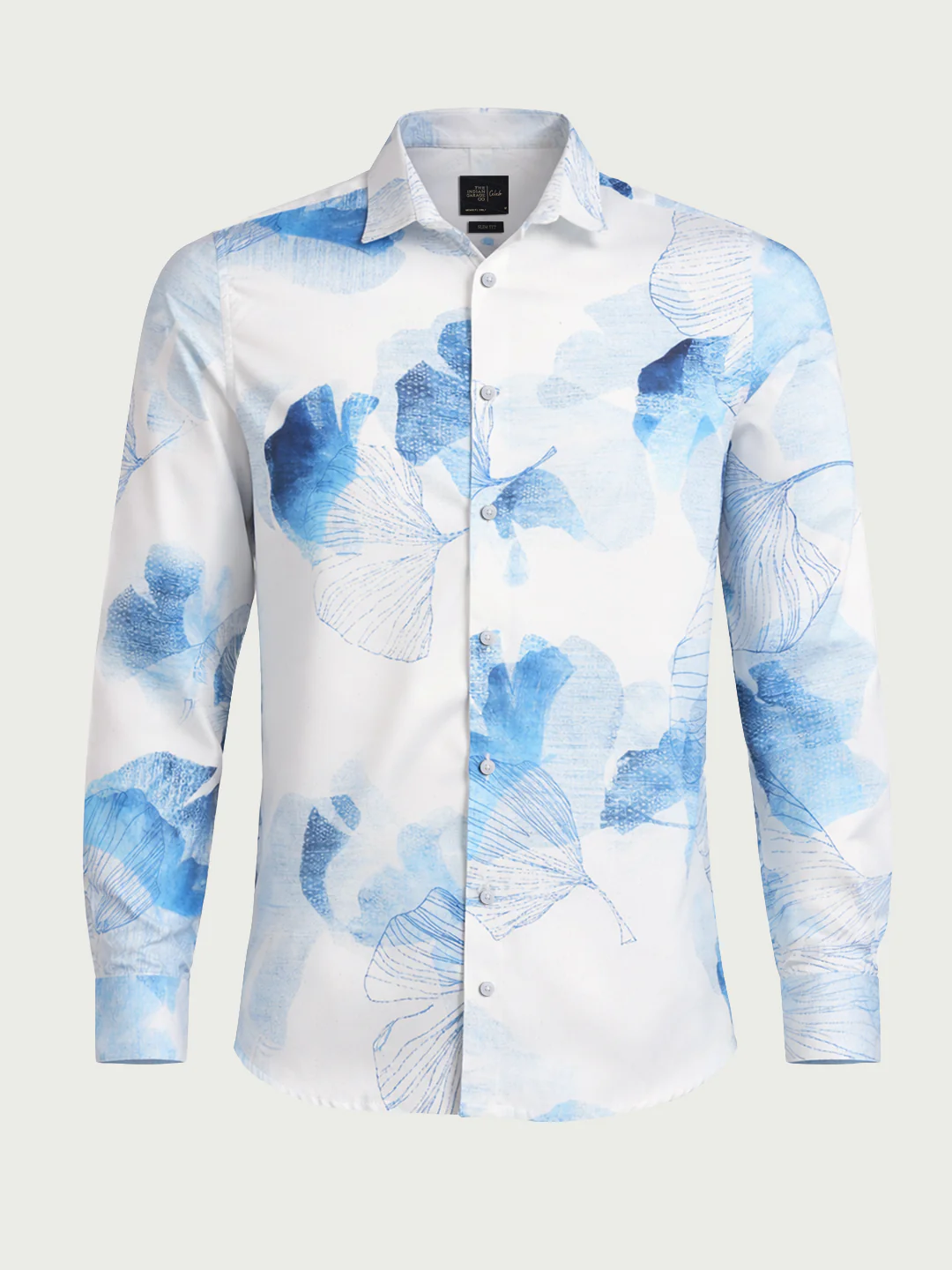 Men's White Slim Fit Printed Party Wear Shirt - Image 4