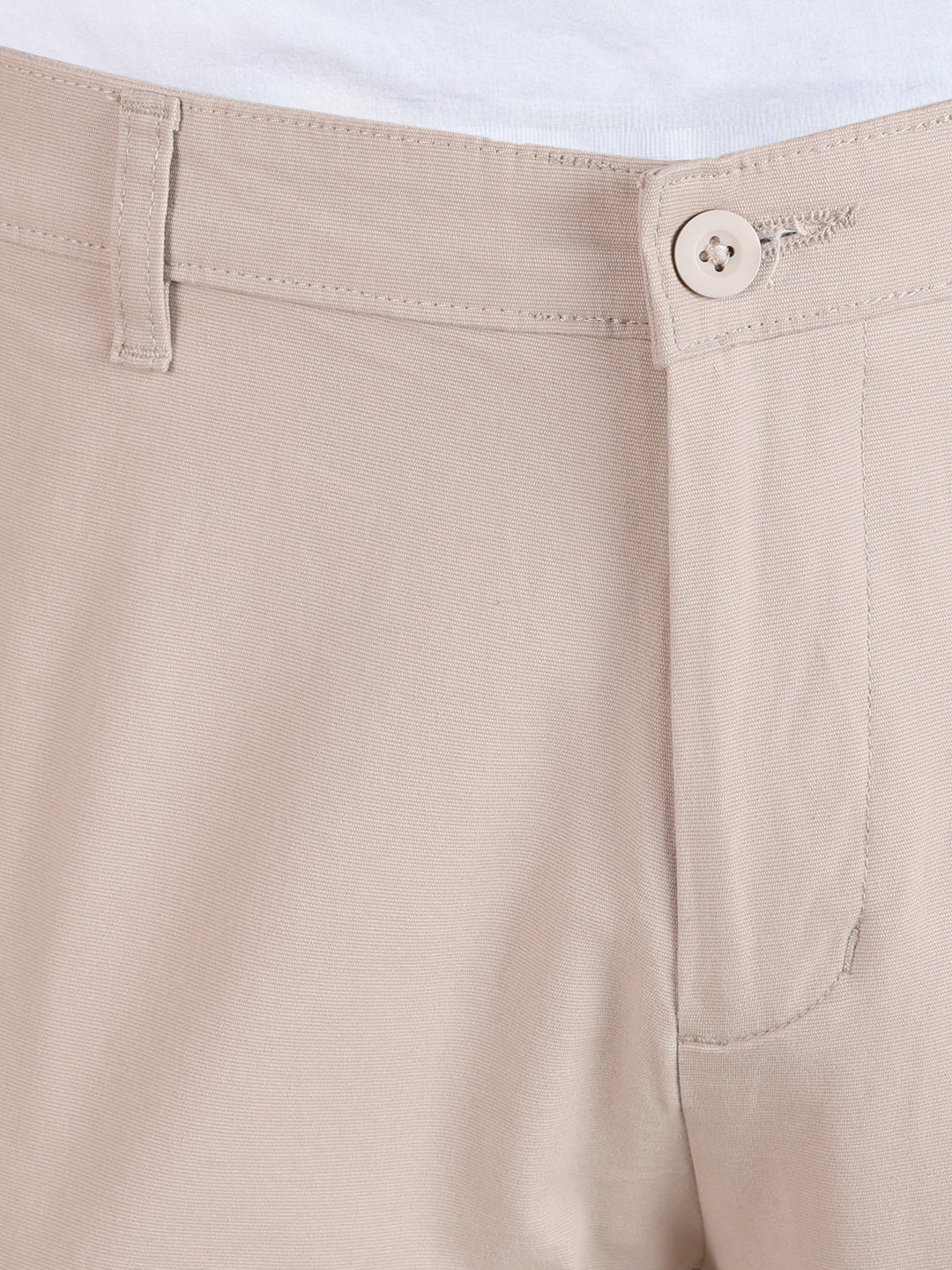 Men's White Slim Fit Solid Casual Chinos - Image 8