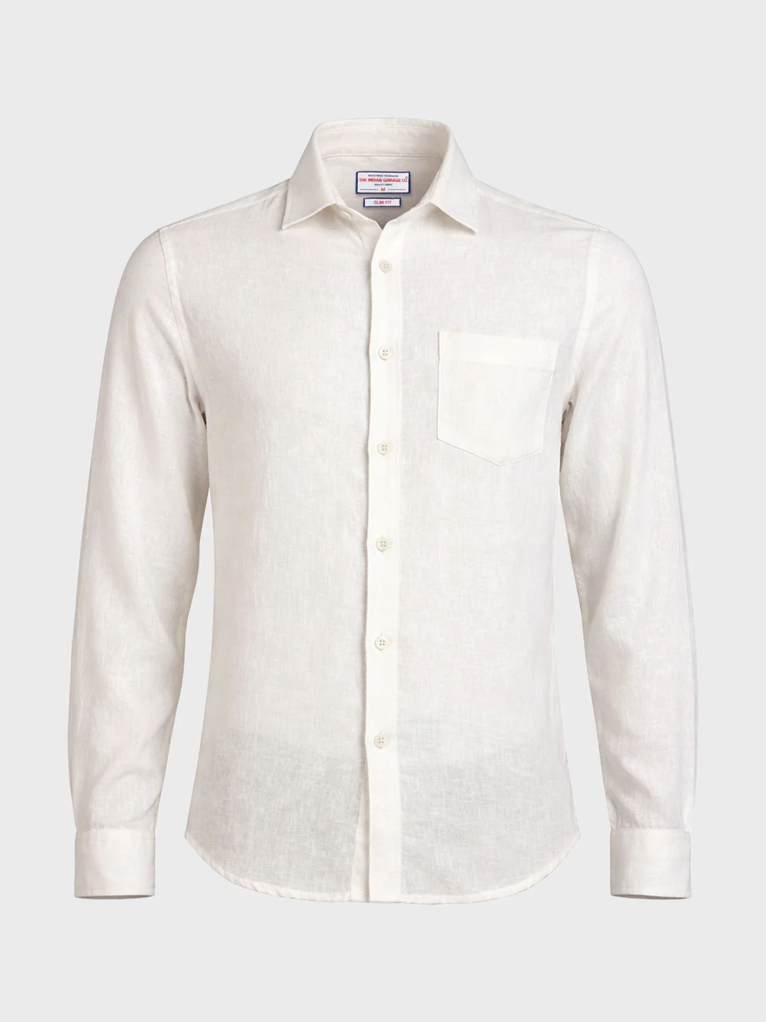 Men's White Slim Fit Solid Casual Shirt - Image 4