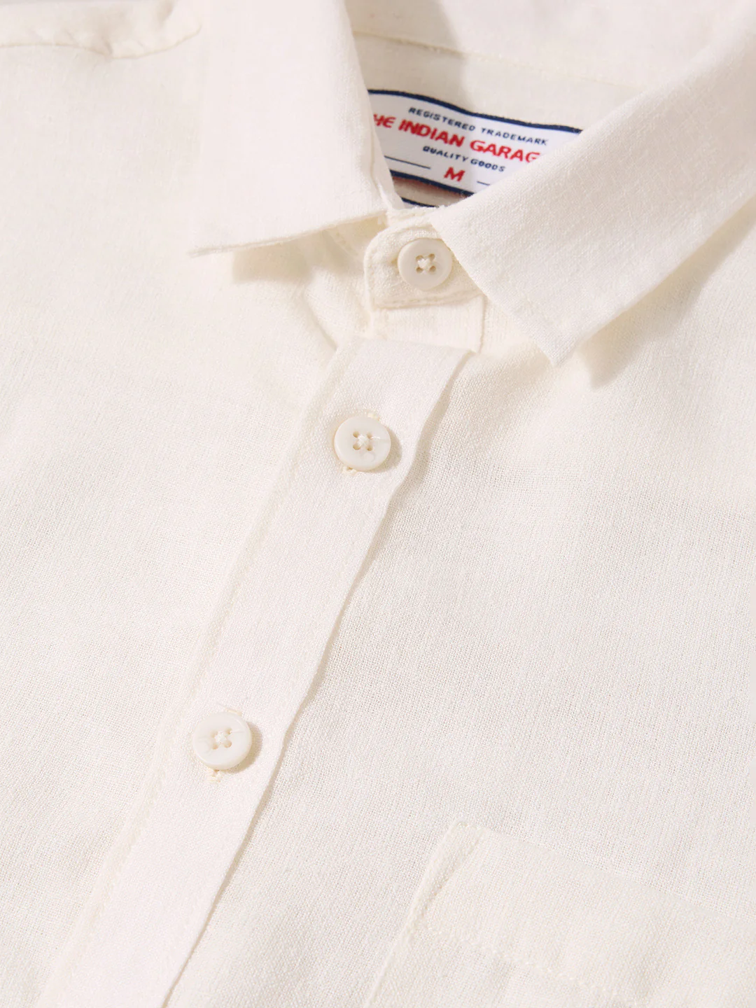 Men's White Slim Fit Solid Casual Shirt - Image 6