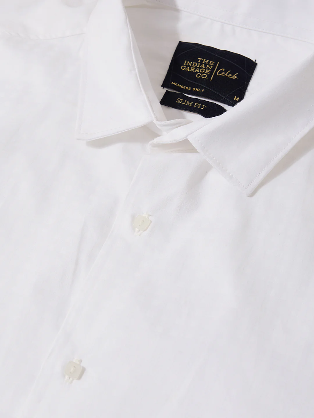 Men's White Slim Fit Solid Casual Shirt - Image 3