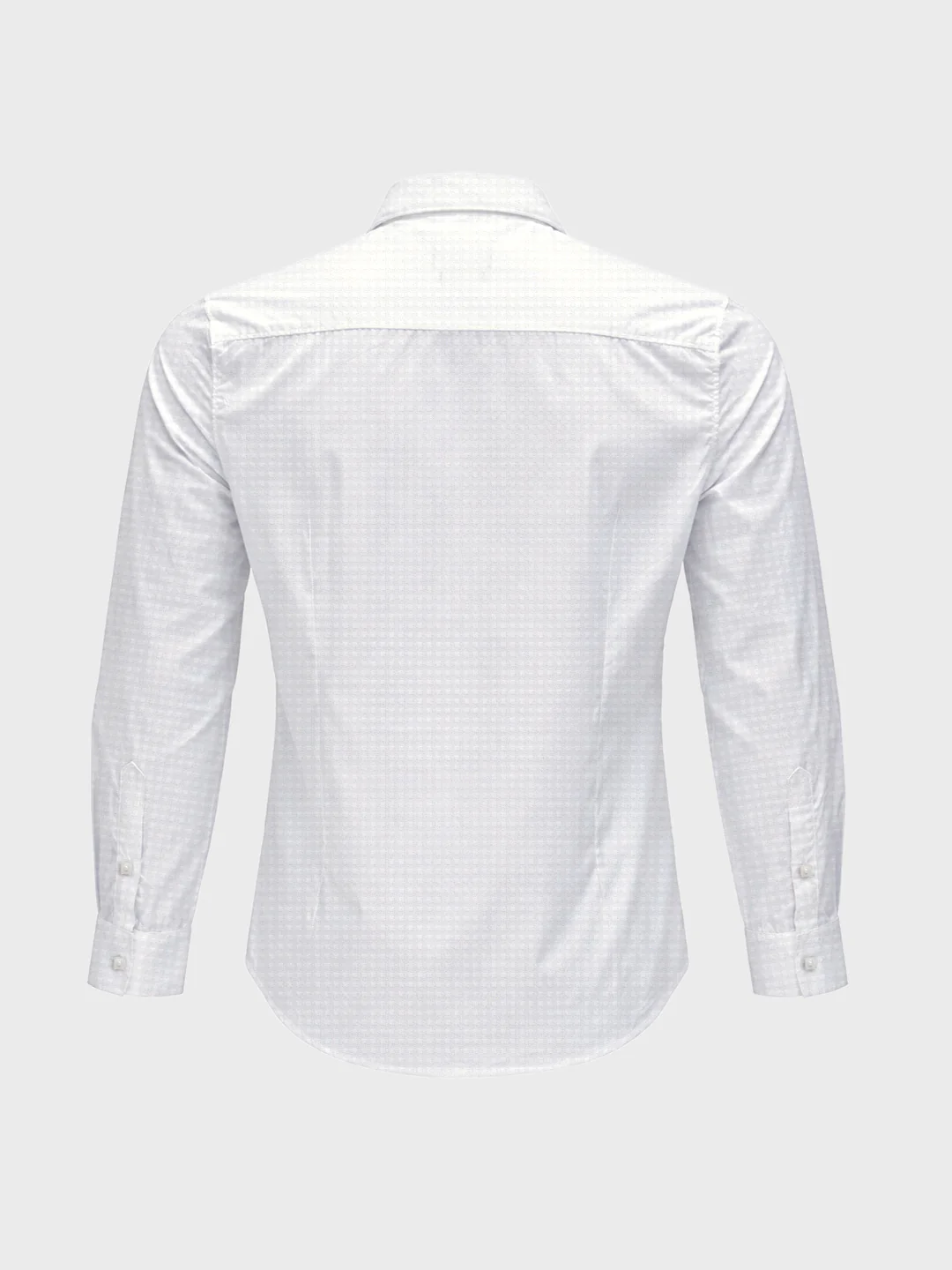 Men's White Slim Fit Solid Casual Shirt - Image 6