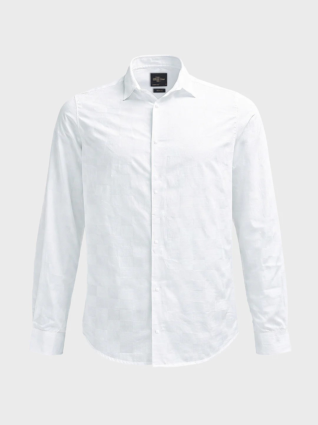 Men's White Slim Fit Solid Casual Shirt - Image 5