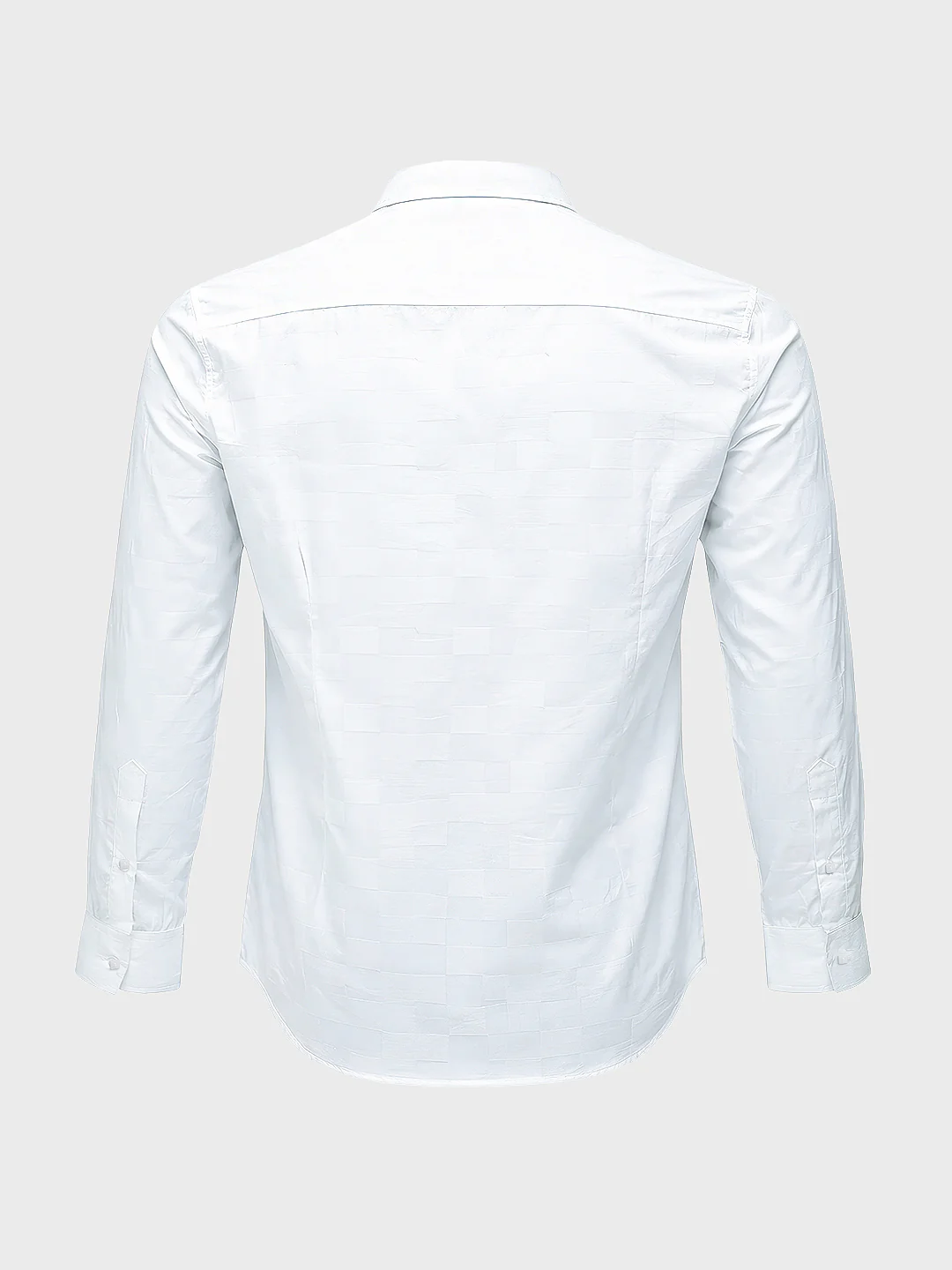Men's White Slim Fit Solid Casual Shirt - Image 6