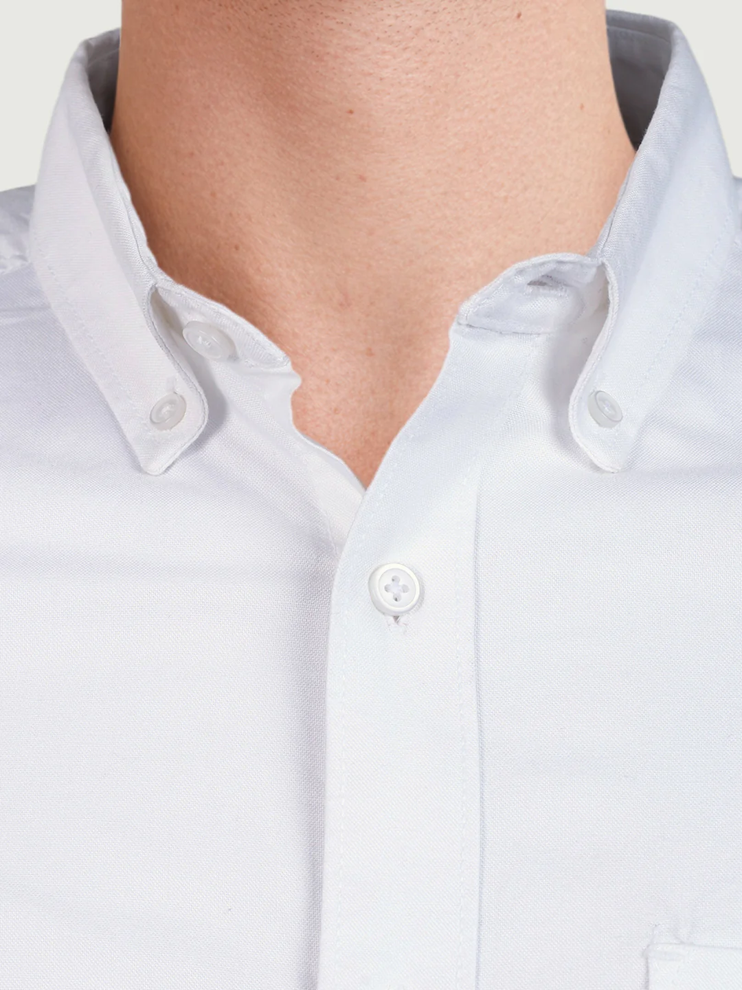 Men's White Slim Fit Solid Casual Shirt - Image 7