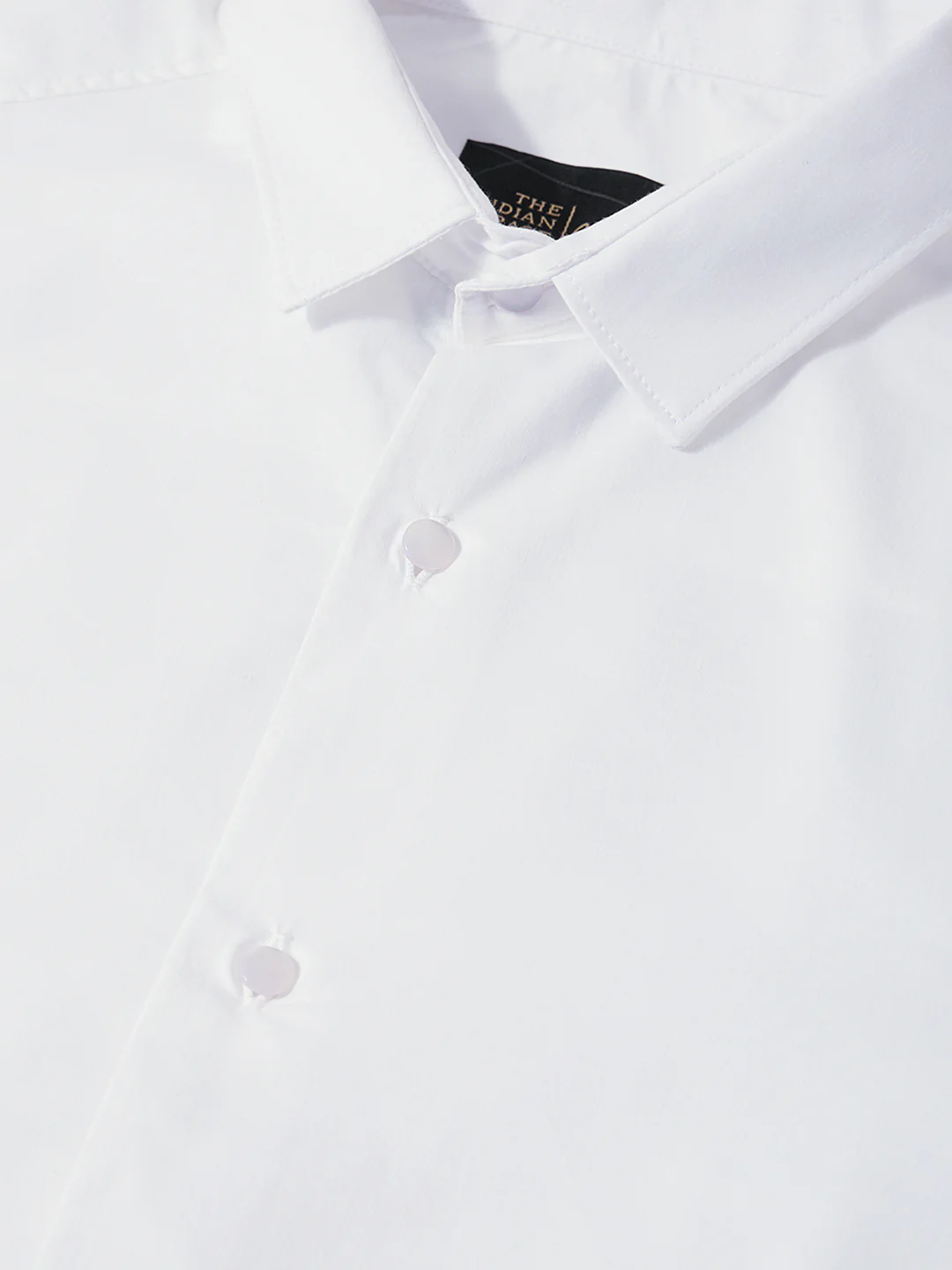 Men's White Slim Fit Solid Casual Shirt - Image 3